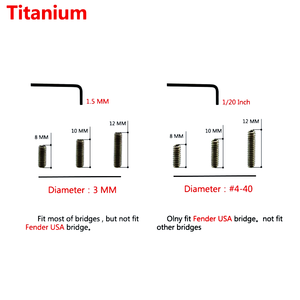 Fábrica personalizada GR5 guitarra eléctrica bajo Hardware titanio Floyd Rosa <span class=keywords><strong>Fender</strong></span> Musicman juego de sillín pulgadas incluye pernos de tornillo - Product Image 2