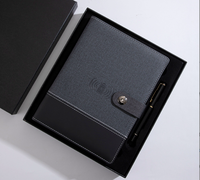 Ensemble Cadeau d'Affaires Portable Personnalisé avec Logo en Cuir Imprimé au Laser, Chargeur Sans Fil 8000 mAh, Batterie Externe, Carnet OEM B1 Promotionnel