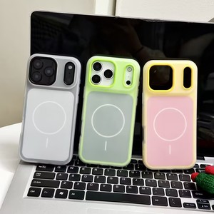 Coque de téléphone antichoc en PC+TPU avec design bonbon couleur unie, chargement magnétique sans fil 2-en-1 pour iPhone 17 Pro, 16, 15 Pro Max, 14, 13 Plus - Product Image 2