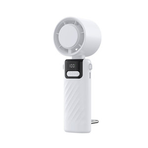 Portable Mini Fan With Digital Display <b>Neck</b> Wearable USB Rechargeable Folding 3 In 1 Outdoor Use - Product Image 3
