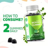 Gomitas de Moringa OEM de Marca Privada, Extracto de 10000mg, Veganas, Sin Azúcar, Halal, para Belleza y Adelgazamiento, Mezcla de Dulces Naturales a Base de Plantas