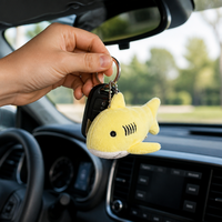 Porte-clés Peluche Requin Zaves Adorable, Animal en Peluche Doux, Breloque de Sac, Pendentif pour Clés, Sac à Dos, Sac à Main, 4 Couleurs Disponibles, Mini Jouet Requin, Cadeau