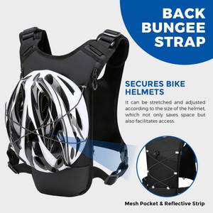 Sac à dos d'hydratation tactique léger en nylon et polyester pour la course à pied, avec poche poitrine et poche à eau de 2L, imperméable - Product Image 4
