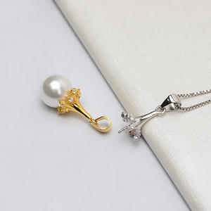 จี้เงินแท้ S925 รูปหมวกใหญ่ 10-13 มม. สำหรับไข่มุก DIY อุปกรณ์ทำเครื่องประดับ ถาดกึ่งสำเร็จรูป 764 สำหรับงานออกแบบเคสที่ไม่ซ้ำใคร - Product Image 2