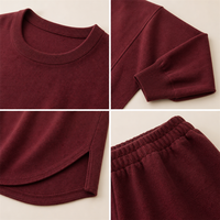 Ensemble deux pièces en maille pour femme musulmane, tunique longue et pantalon droit, tenue décontractée douce et modeste pour le quotidien