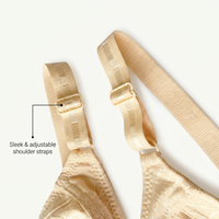 Soutien-gorge grande taille en coton jacquard sans armatures, couvrant le dos, lissant les côtés, anti-affaissement, avec bande élastique large et haute élasticité, prêt à être expédié