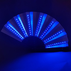 พัดมือเรืองแสง LED สีสันสดใส ขนาด 33 ซม. แบบขายส่ง ปรับแต่งได้ พัดไม้ไผ่พับได้ขนาดใหญ่ 10 นิ้ว สำหรับอุปกรณ์เต้นรำในไนต์คลับ - Product Image 4