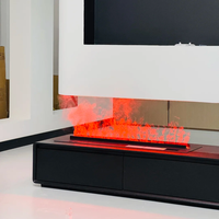 Tonya Design Industriel Support TV Cheminée Électrique en Acier Inoxydable 800mm avec Télécommande et Combustible à l'Eau Pure pour Utilisation Intérieure