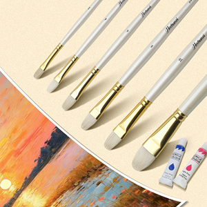 Pinceaux acryliques OEM avec logo personnalisé Pinceaux professionnels d'artiste Filbert en laine pour la <span class=keywords><strong>peinture</strong></span> acrylique - Product Image 3