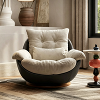 ATUNUS Cloud Swivel Einzelsofa-Sessel mit Fußstütze, gepolsterter Relaxsessel für Wohnzimmer, Schlafzimmer und Apartment