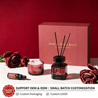 Coffret Cadeau Parfum d'Ambiance Rose Sauvage Édition Limitée Diffuseur à Bâtonnets en Verre Longue Durée avec Formule Écologique Sans Alcool