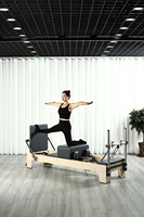 Equipo Comercial de Pilates Reformers para Flexibilidad, Estiramiento Muscular Corporal, Reformer de Arce para Gimnasios