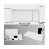 Tableau blanc de bureau effaçable à sec Utilisation de bureau Station de charge tableau blanc de bureau Tableau blanc de bureau avec rangement