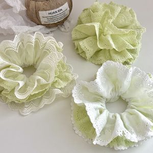 Peppermint Green Tea Color Múltiples capas Lace Scrunchies <span class=keywords><strong>Cola</strong></span> <span class=keywords><strong>de</strong></span> <span class=keywords><strong>caballo</strong></span> Accesorios para el cabello para mujeres - Product Image 1
