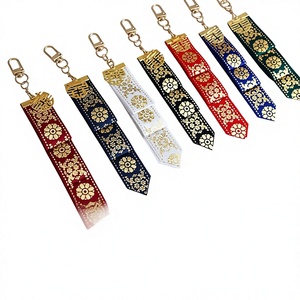 [Goyu] Korean Traditional Norigae Zinc Alloy Keychain Gravure Printed Gold Pattern Durable Premium Hanbok <b>Accessory</b> Souvenir - Product Image 1