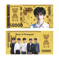 Billet de banque étoile d'or 100 yuans en feuille d'or, enveloppe rouge personnalisée, argent porte-bonheur, design moderne, logo, cadeau de festival