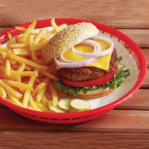 Fast Food Serving Basket Bread Fry Baskets Round Plastic Serving Tray For Parties