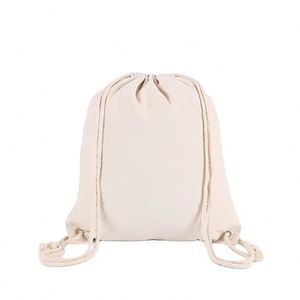Hot Sale Custom Eco Friendly Plain Natural Shopping Cotton Bag Draw String <b>Backpack</b> Cotton Canvas <b>Drawstring</b> <b>Backpack</b> - Product Image 3
