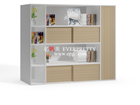 Bureau Nouveau design de meubles en bois armoire de rangement pour espaces publics classeurs en bois personnalisés armoire à portes transparentes avec tiroirs