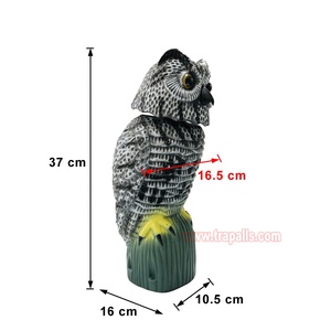 Spermeuble rotatif réaliste pour cour extérieure, démonterrier à vent 360° pour pigeons °   Répulsif à tête rotative pour oiseaux, dissuasif pour hiboux - Product Image 2