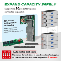 BMS Inteligente con Balanceador Activo TDT 3A para Paquete de Baterías LiFePO4 de 16S 100A 200A 300A 48V, Almacenamiento de Energía con WiFi, BT, Pantalla LCD y Placa PCB