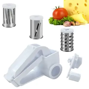 NISEVEN Hand Crank Shredder Butter Grater Stainless Steel Manual Rotary Cheese Grater With Handheld Drum Kitchen Gadget