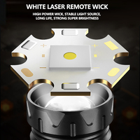 Lampe torche laser blanche multifonctionnelle avec lumière latérale, zoom télescopique, portable, lampe torche LED haute intensité pour l'extérieur