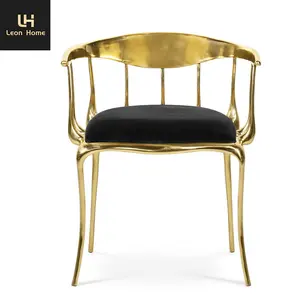 Factory custom luxury brass gold dining chair home furniture for dining room