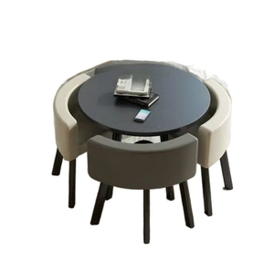 Combinaison table et chaise de salle à manger familiale moderne en fer simple - Product Image 1