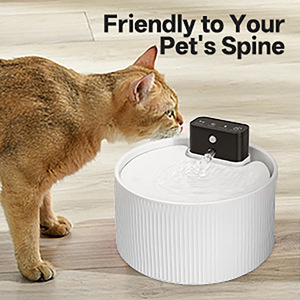 2.2L Ribbed Ceramic Waterproof Eco-Friendly Pet Water Fountain Stainless Steel Spout Ultra Quiet Automatic <strong>Cat</strong> Dog Dispenser - Product Image 4