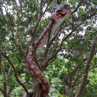 Serpent animatronique en silicone et métal, modèle réaliste grandeur nature de boa pour la décoration de parcs à thème jungle
