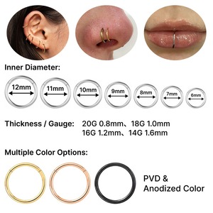 Offre Spéciale Anneau de <span class=keywords><strong>Piercing</strong></span> Articulé en Titane ASTM F136 avec Zircon pour Nez, Cartilage, Hélix, <span class=keywords><strong>Tragus</strong></span>, Lèvre - <span class=keywords><strong>Prix</strong></span> d'Usine Vente en Gros - Product Image 3