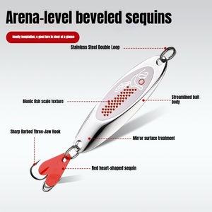 Leurre de jigging en fer métallique dur, réfléchissant et durable, 7-18g, avec hameçon triple et paillettes, <span class=keywords><strong>action</strong></span> coulante, pour bar, poisson-chat et eau salée - Product Image 4