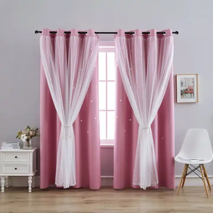 DaiRui Rideau occultant en dentelle à <span class=keywords><strong>double</strong></span> couche de couleur unie prêt à l'emploi Princesse de créateur et étoile pour le salon Vente en gros - Product Image 3