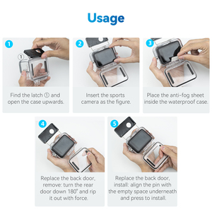 Accessoires pour caméra <span class=keywords><strong>GoPro</strong></span> très vendus, étui étanche avec porte arrière squelette pour les caméras <span class=keywords><strong>GoPro</strong></span> Hero12/<span class=keywords><strong>11</strong></span>/10/9 - Product Image 6