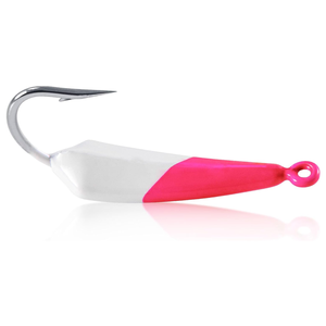 Leurres de gabarit 5 couleurs 1/2 Oz Pompano Jig Goofy Jig blanc et rose avec chartreuse et teaser vert En stock - Product Image 1
