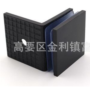 Stainless Steel 90 Degree Glass Clip <b>Square</b> Partition Bracket Screw In Black Finish Bath Hardware - Product Image 1