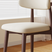 Chaise de salle à manger moderne minimaliste de luxe en bois de caoutchouc avec dossier pour la maison, le bureau, l'hôtel, les banquets, le café, le salon