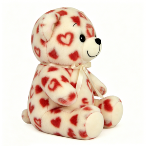 Oso de peluche rojo personalizado con estampado de corazón, oso de peluche de San Valentín. - Product Image 2