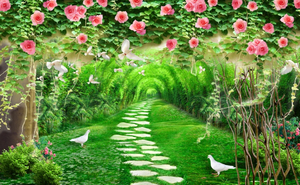 Papier peint mural 3D Paysage Naturel <span class=keywords><strong>Forêt</strong></span> Jungle Bambou Romantique Floral Autocollant Mural Imperméable sur Base de Papier pour Chambre à Coucher Salle à Manger Maison - Product Image 5