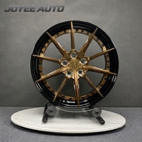 Jantes forgées en bronze sur mesure à deux pièces avec lèvre noire, 17-24 pouces, 5x112 5x114.3 5x120 pour Mazda MX-5 Toyota MR2 Honda CR-Z
