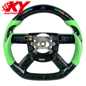 Volante deportivo personalizado de fibra de carbono forjada verde con cuero verde, adecuado para Chrysler 300 300C SRT SRT8 200 200S - Product Image 1