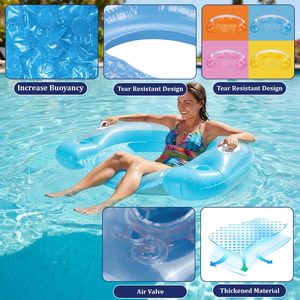 Best Quality PVC <b>Inflatable</b> <b>Pool</b> Floats Adult Lounger Chairs with Cup Holders Handles <b>for</b> <b>Pool</b> Lake River Sea Party - Product Image 3