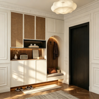 Meuble à chaussures sur mesure de haute qualité pour la maison, mobilier de luxe européen pour les entrées de villas et complexes hôteliers