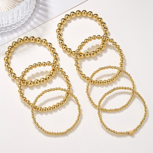 European American Cross Border Jewelry CCB <b>Bracelet</b> 7 Piece Set Stacked Round <b>Bead</b> <b>Bracelet</b> Fashion Geometric Design Zinc Alloy - Product Image 4