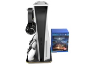 Support de charge pour console Saitake PlayS 5, double/charge rapide, refroidissement, rangement multiple, lumière modulable, support pour casque, jeu