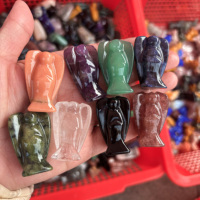 Vente en gros de sculptures d'animaux en cristal naturel, pierres de guérison, artisanat en quartz, figurines mignonnes de chien et de chat, décoration d'intérieur, cadeau