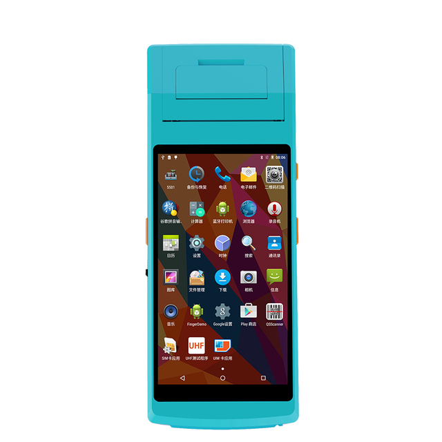 QSUNUO    Handheld Pos Mobile Smart Terminal Pos Android System 2g Ram +16g Rom All in One Cash Register Cashier Machine