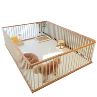 Parc de jeu pliable en bois pour chats et chiens, intérieur/extérieur - Barrière de protection durable et sûre, design combinable librement, toutes saisons