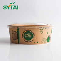 Bols à salade en papier kraft jetables de qualité alimentaire à emporter